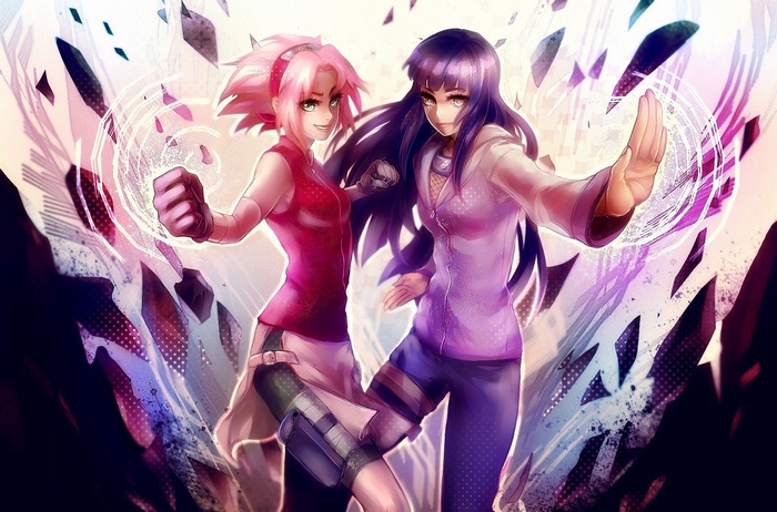 Naruto Shippuuden Kunoichi anime girls Hyuuga Hinata Haruno Sakura anime