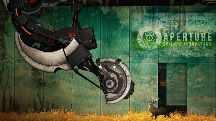 Portal 2 Aperture Science robot arm and deer