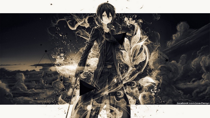 Kirigaya Kazuto from Sword Art Online with smoke effects
