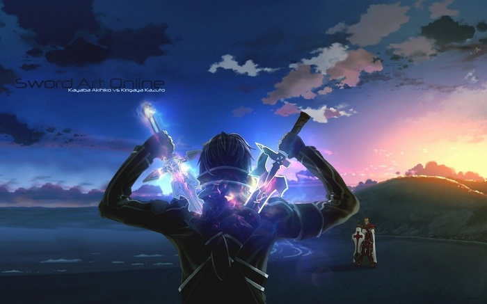 dark hair sea Sword Art Online grey hair Kayaba Akihiko Kirigaya Kazuto anime