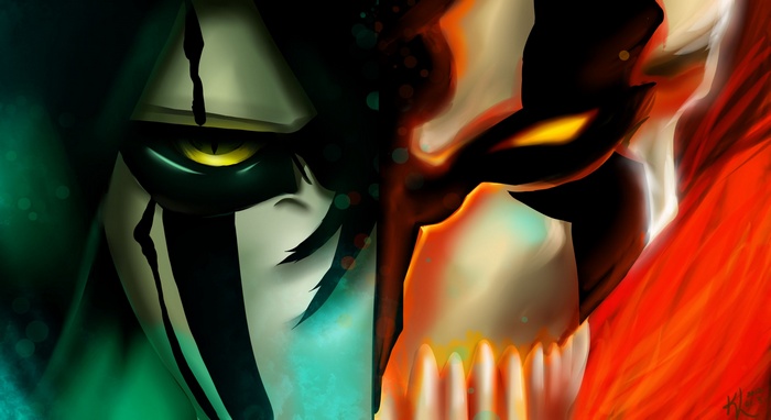 Ulquiorra Cifer and Kurosaki Ichigo split image