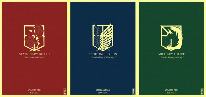 Attack on Titan Military Factions Posters
