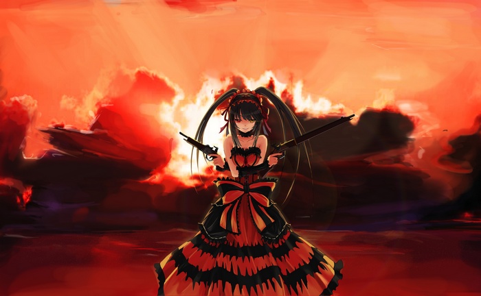 Tokisaki Kurumi from Date A Live with Guns