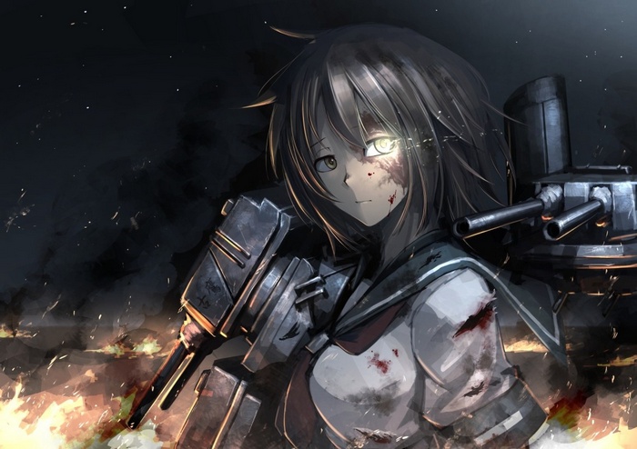 Furutaka from Kantai Collection in battle