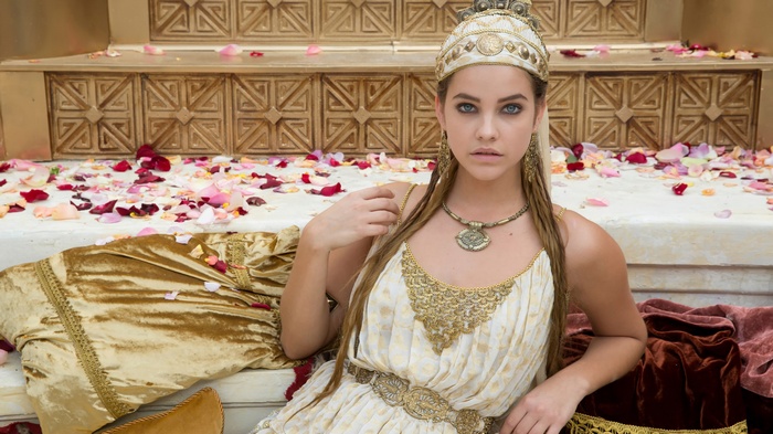 Barbara Palvin in ancient Greek attire