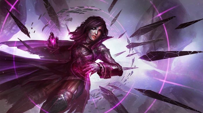 Fantasy art of a woman casting magic