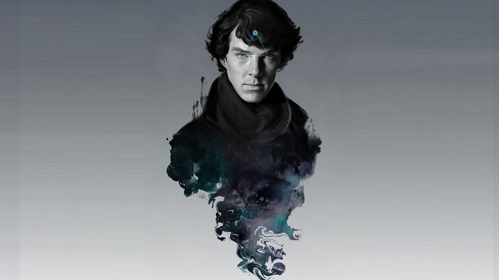 Sherlock Holmes with abstract smoke effect