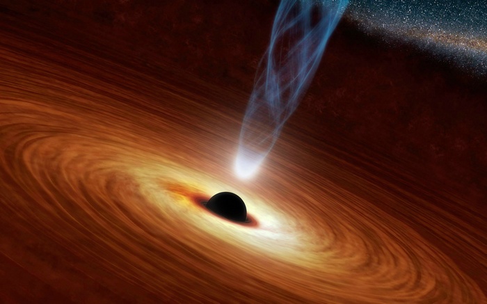 Black hole with accretion disk and jet