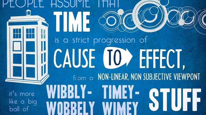 Doctor Who TARDIS Wibbly Wobbly Timey Wimey Typography