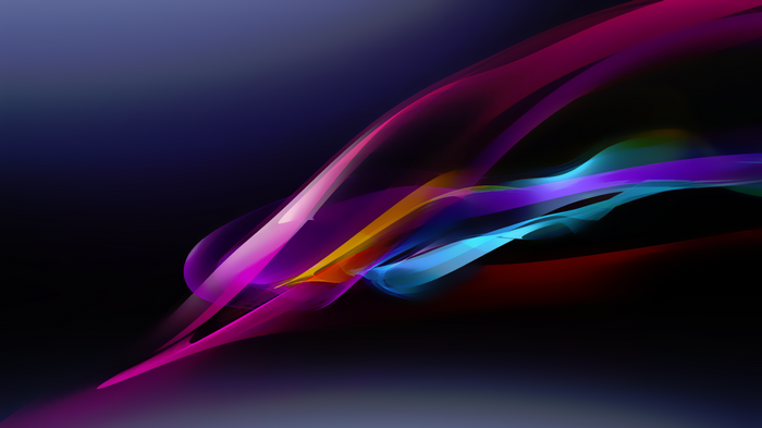 Digital Art Colorful Abstract Waveforms Shapes