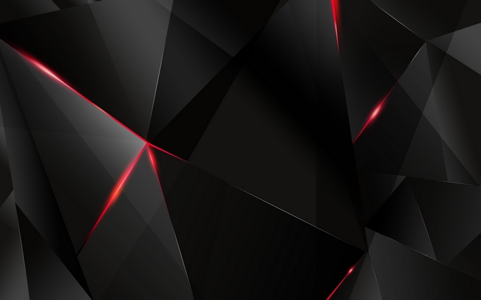 Abstract low poly digital art with red accents