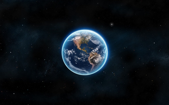 Space Glowing Digital Art Planet Earth Space Art