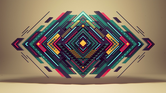 Colorful abstract geometric digital art