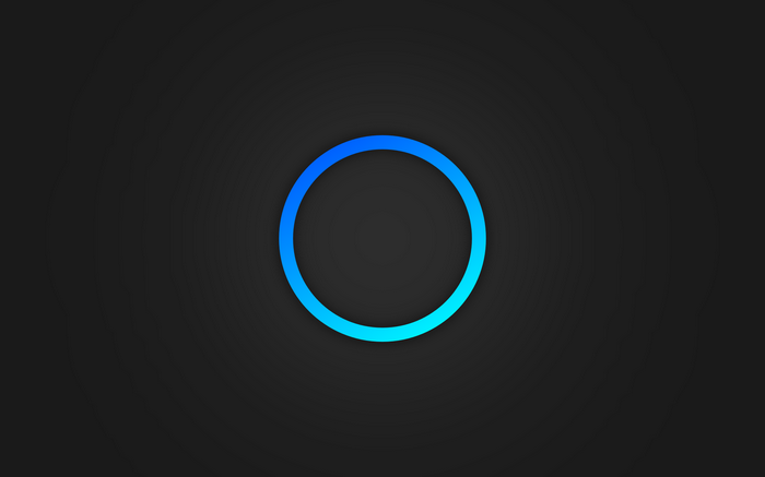 Blue and cyan gradient circle on dark background