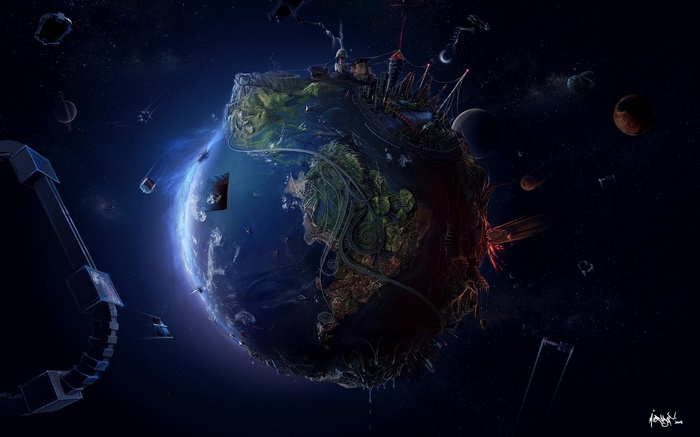 Futuristic Earth in Space by David Fuhrer