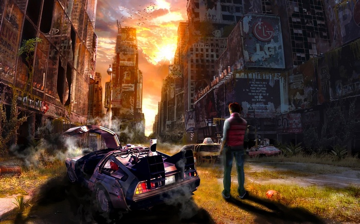 Back to the Future dystopian time travel scene