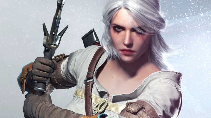 Ciri from The Witcher 3: Wild Hunt holding a sword