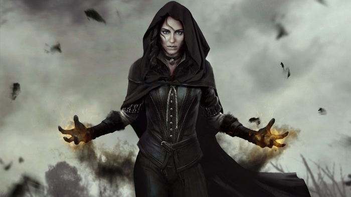 Yennefer of Vengerberg casting magic in The Witcher 3