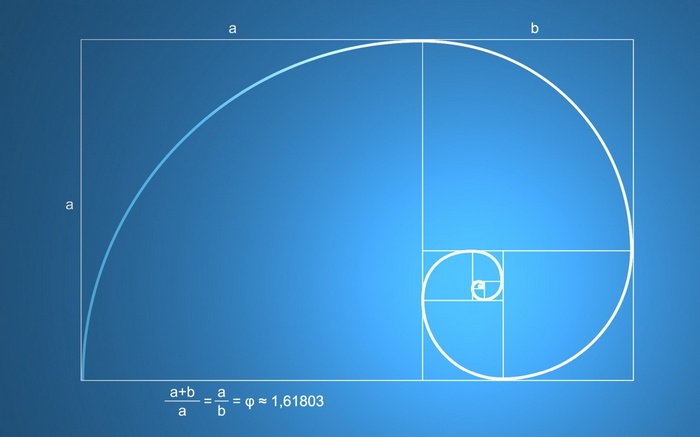 Fibonacci Sequence Golden Ratio Science Square Pattern Minimalism Mathematics Blue Background