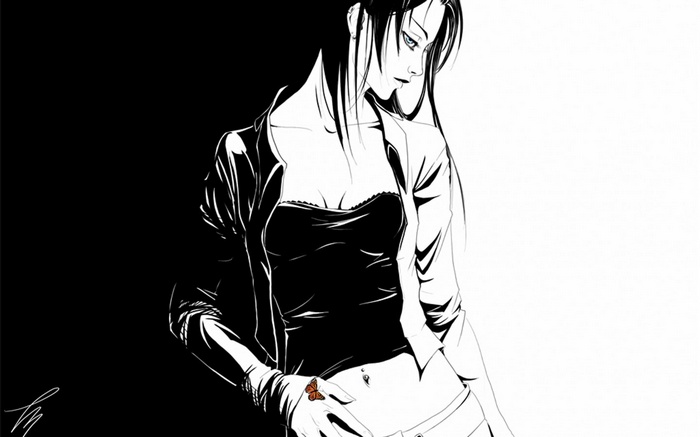 Artwork of a woman with a butterfly