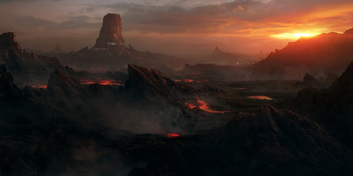 Andree Wallin's apocalyptic fantasy landscape concept art