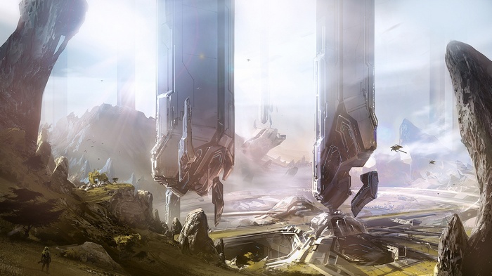 Halo 4 concept art of Forerunner structures