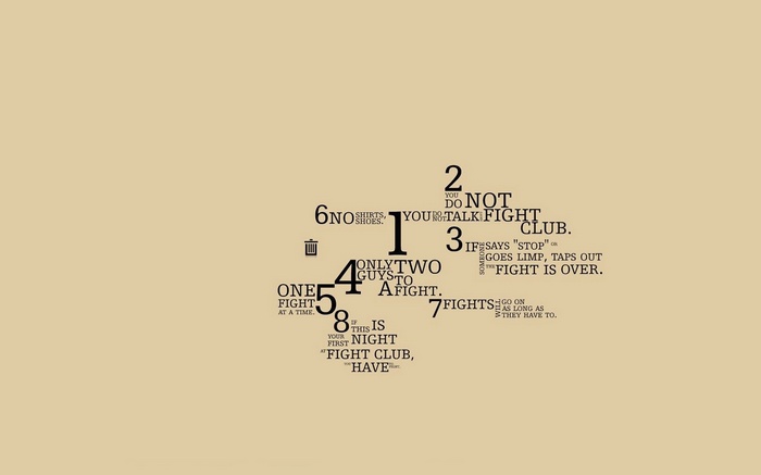 Fight Club Rules Typography Minimalist Design