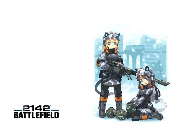 Battlefield 2142 anime girls with machine gun