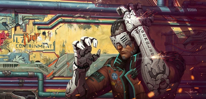 Cyberpunk Adrian Dadich DeviantArt Futuristic Concept Art Science Fiction Fantasy Art Cyborg Artwork
