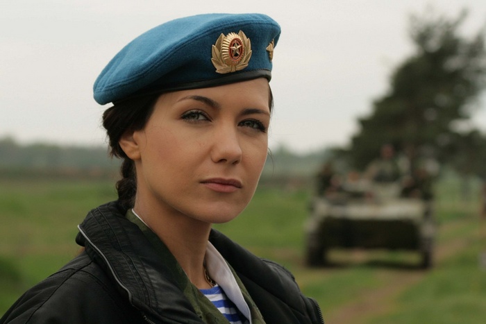 Ekaterina Klimova in military uniform with a blue beret