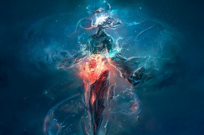 Fantasy art of a cosmic being in space