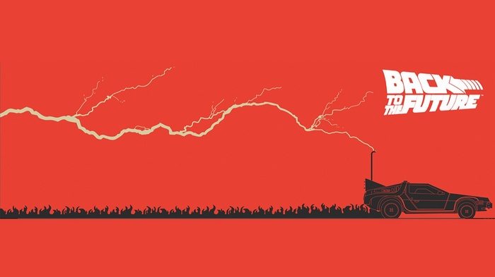 Back to the Future DeLorean lightning artwork