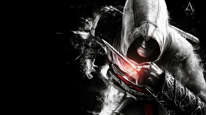 Assassin's Creed character with hidden blade