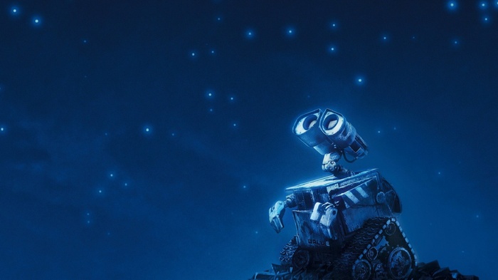 WALL·E looking at stars at night