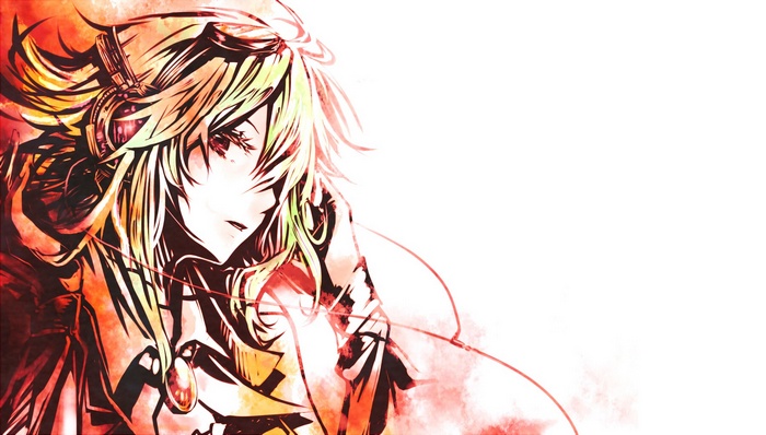 Megpoid Gumi Vocaloid with headphones