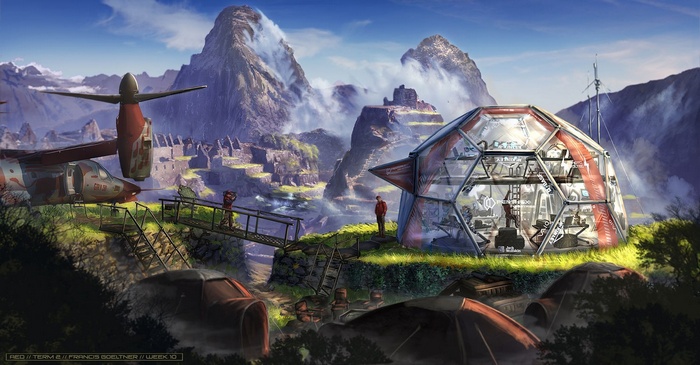 Francis Goeltner's futuristic research base in the mountains