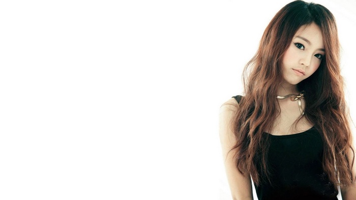 Asian woman with long brown hair