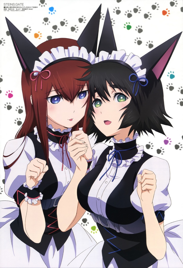 Steins;Gate: Makise Kurisu and Shiina Mayuri in Maid Outfits