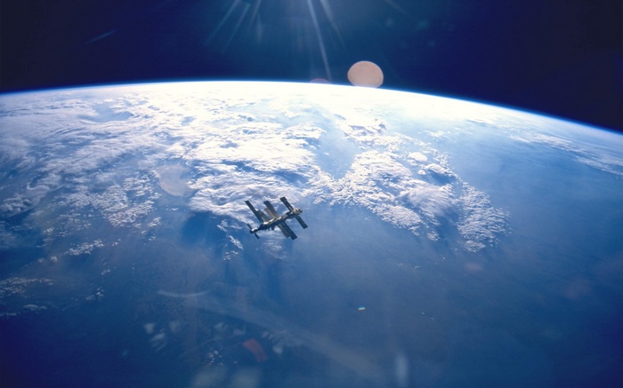 Mir Space Station orbiting Earth