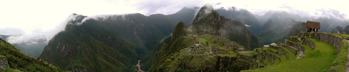 Machu Picchu ruins in the mist, Peru