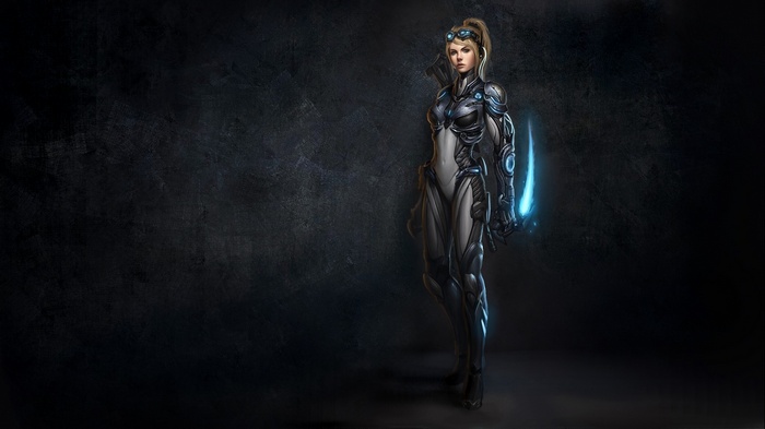 Nova Terra from StarCraft in futuristic armor