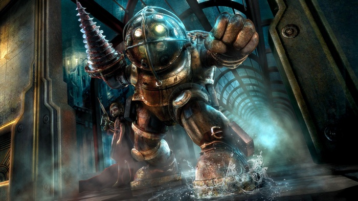 Big Daddy and Little Sister in BioShock