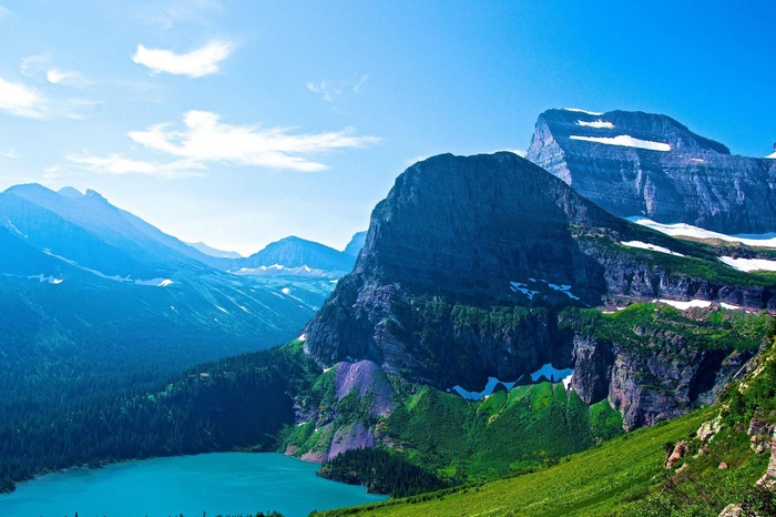 Glacier National Park mountains and lake in Montana