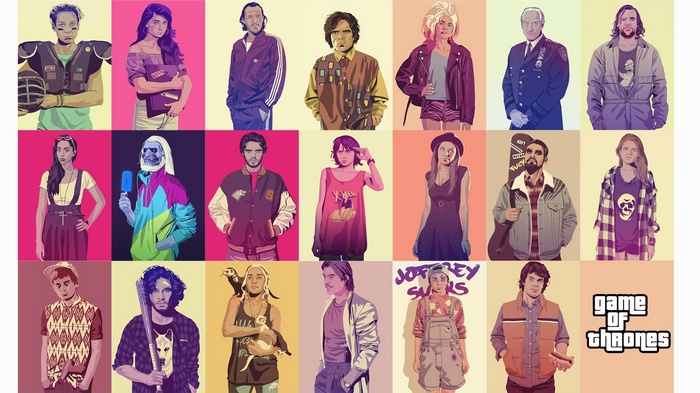 Game of Thrones characters in a collage