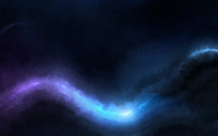 Abstract cosmic nebula with purple and blue light