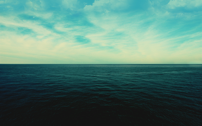 Ocean and sky with clouds