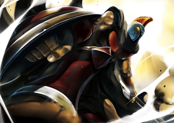 Pantheon from League of Legends in battle