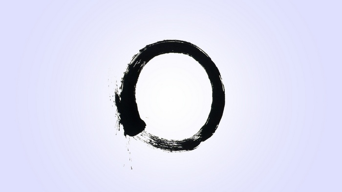 Black Ensō Circle on a Light Purple Background