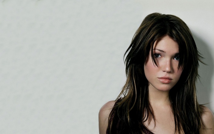 Mandy Moore on a white background