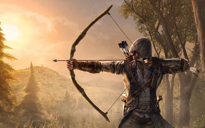 Connor Kenway with Bow and Arrow in Assassin's Creed III